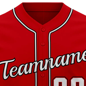 Maillot de baseball rouge personnalisé avec nom d'équipe et numéro 00, uniforme de softball à motif uni - Product Image 5