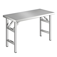 Table pliante en acier inoxydable de qualité commerciale, banc de travail portable robuste pour le camping en plein air, la cuisine, les barbecues et les fêtes