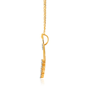 Pendentif en diamants de laboratoire en forme de cœur, serti pavé, en or jaune, pour femme, à porter au quotidien - Product Image 3