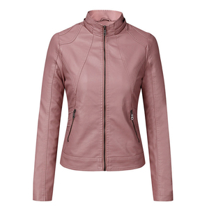 Veste en cuir pour femme, texture douce, manteau décontracté tendance, manches longues, qualité supérieure, fabrication OEM ODM sur mesure, vente en gros - Product Image 3