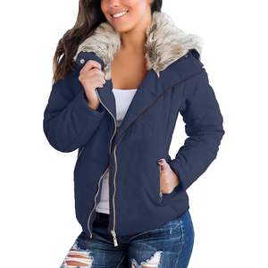 2025 femmes décontracté chaud hiver matelassé fausse fourrure Parka revers fermeture éclair bouffant manteau doudoune - Product Image 2