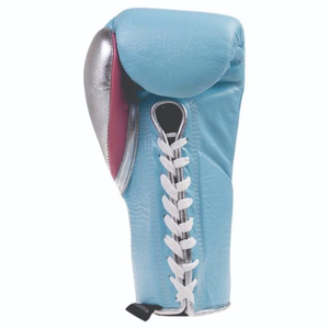 ถุงมือฝึกซ้อม No Boxing No Life สีฟ้าอ่อน สายรัดข้อมือสีเงิน ปรับได้ อุปกรณ์มวยสำหรับทุกเพศ หนังระบายอากาศได้ดี - Product Image 3