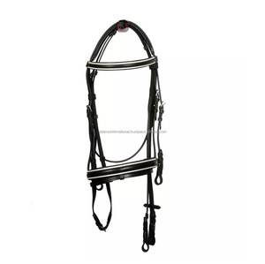 Brida de caballo de cuero de snaffle de buena calidad con banda para la frente Horae Equipo de equitación Fabricante mayorista - Product Image 2