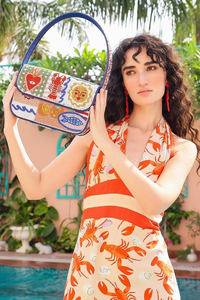 Sac à bandoulière traditionnel fait main brodé et perlé pour femme avec des broderies complexes et de magnifiques travaux de couture - Product Image 6