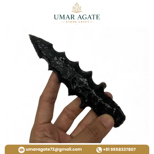 Conteneur d'Athame en Obsidienne Noire Effet Naturel Premium, Outil Spirituel Sculpté à la Main en Pierre Précieuse, Cadeau - Product Image 4