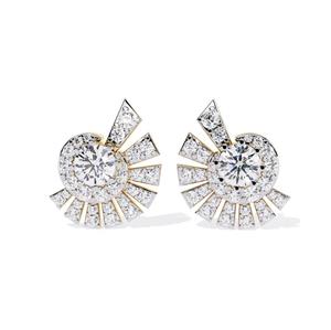 Boucles d'oreilles clous en gros avec certificat GRA, diamants de laboratoire, moissanite, boucles d'oreilles de mariage en argent sterling 925 - Product Image 2