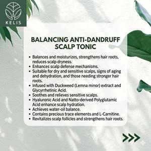 Sérum fortifiant pour la racine des cheveux, tonique antipelliculaire à marque privée OEM/ODM, avec algue verte et acide glycyrrhétinique - Product Image 4