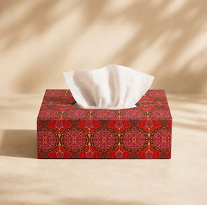 Boîte à mouchoirs en papier avec motif floral imprimé sur bois, motif rose, décoration pratique pour la maison et le bureau - Product Image 6