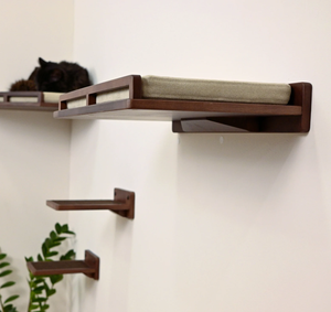 Cama y escalones para gatos, estantes para gatos para pared, estantería de pared para gatos, muebles de pared para gatos, cama de pared para gatos, escalones de pared para gatos, madera pura - Product Image 1