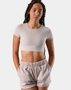 กางเกงขาสั้นคาร์โก้เอวสูงสำหรับผู้หญิง สไตล์สปอร์ต ลำลอง สวมใส่สบาย ผลิตจากผ้าฝ้าย ระบายอากาศได้ดี มีกระเป๋า ผ้าเทอร์รี่ ยืดหยุ่น ใส่สบายทรงหลวม - Product Image 6