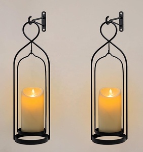 Bougeoir flottant noir en métal durable fait à la main, design créatif Décoration d'intérieur de Noël Décoration d'éclairage moderne - Product Image 2