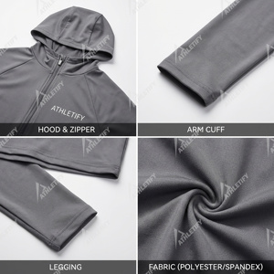 Maillot de bain musulman pour femmes à manches longues respirant personnalisé, burkini, leggings, couverture intégrale, protection UV UPF50+, plage, piscine, surf - Product Image 5