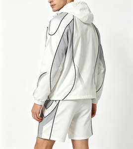 Trendy Casual Sporty Winter American Print Eco-Friendly <b>Waterproof</b> Breathable Windbreaker Jacket Shorts <b>Set</b> Plus Sizes - Product Image 2