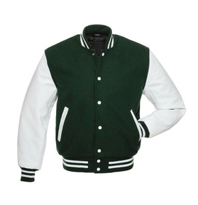 Ventes en gros de vestes varsity en toile de haute qualité pour hommes, avec logo personnalisé, broderie en chenille, corps en laine, manches en cuir - Product Image 2