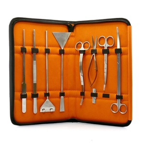 Kit d'outils pour aquarium, plantes, aquascaping, ensemble d'outils longs, étui de rangement en acier inoxydable, grattoir à algues, aquarium, emballage personnalisé, manuel - Product Image 1