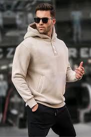 Custom <b>Men's</b> Henley Hoodie | Heavyweight Button-Up Fleece | Oversized Streetwear <b>Pullover</b> - Product Image 2