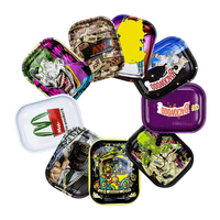 Vente en gros plateau de fumage bas quantité minimale de commande métal personnalisé plateau roulant plateau de fumage en étain avec briquet et broyeur