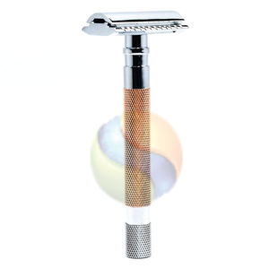 Maquinilla de Afeitar de Seguridad de Doble Hoja de Acero Inoxidable de Alta Calidad con Mango Largo para Hombre - Product Image 1