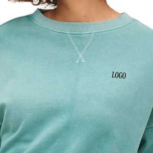Sudaderas Lisas para Mujer, Estilo Nuevo, Cuello en V, Tallas Grandes, Corte Holgado, Cuello Redondo, Bordado Personalizado en la Parte Delantera, Felpa de Algodón Tejida, Ropa Urbana - Product Image 6