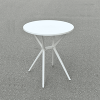 Table de jardin MN02, diamètre 66 cm, plateau en plastique imperméable et résistant aux UV, design minimaliste, non pliable, garantie 1 an