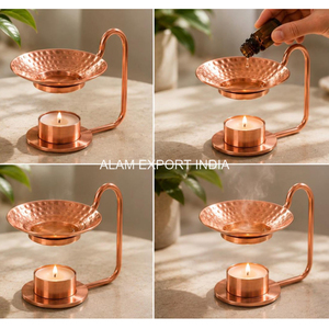 Top Selling Hammered Design Round Shape Brass Tabletop Decorative Incense <b>Oil</b> <b>Burner</b> Aromatherapy Diffuser Incense <b>Burner</b> Deco - Product Image 6