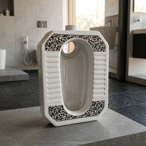 WC Cuvette Asymétrique Orissa en Céramique Imprimée Verte Vistaar Designer pour le Marché d'Exportation - Product Image 2