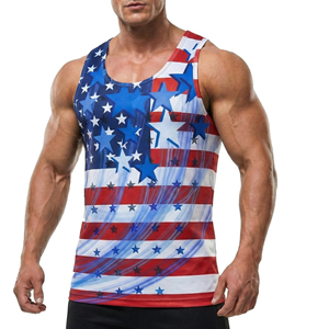 Wholesale Men's Customizable Printing Slim Fit Sleeveless Gym <b>Vest</b> Muscle Tank Top Breathable Athletic Fitness Sport Tank Tops - Product Image 5
