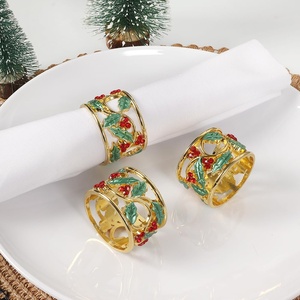 Juego de Servilleteros de Lujo Dorados con Diseño de Aloe Vera, Soporte Decorativo de Metal para Servilletas para Bodas, Mesas de Comedor, Banquetes de Hotel, Suministro al por Mayor - Product Image 1