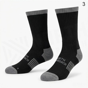 North Approach Crew <b>Socks</b> <b>Black</b> Gray Breathable Hiking <b>Socks</b> for Adults Spring Season - Product Image 3