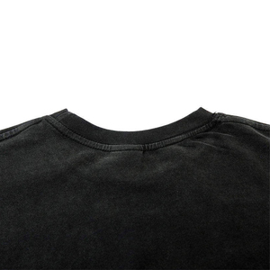 เสื้อยืดคอกลมแขนยาวสีดำทรงโอเวอร์ไซส์สำหรับผู้ชาย ผ้าฝ้าย 100% คุณภาพสูงแบบสองชั้น น้ำหนัก 220 กรัม ขายส่ง - Product Image 6