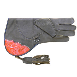 Guante de Cetrería Desert Warrior - Nubuck de Triple Capa con Bordado de Águila Dorada, Anillo en D y Borla, Grado Profesional UAE - Product Image 5