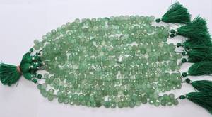 Cuentas facetadas de cuarzo verde fresa natural de 8x10 mm, cuentas de piedras preciosas de cuarzo fresa para la fabricación de joyería por mayor. - Product Image 3