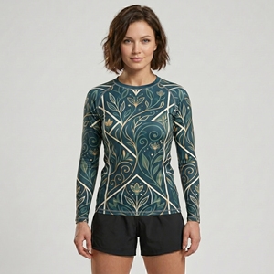Camiseta de Protección Solar Transpirable para Mujer, Protección UV, Manga Larga, Camiseta de Surf con Estampado Personalizado, Traje de Baño, Top de Natación con la Mejor Calidad OEM - Product Image 4