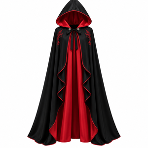 Capa de Vampiro Personalizada al por Mayor, Capa Gótica de Drácula de Longitud Completa, Negra y Roja, Disfraz de Cosplay para Halloween - Product Image 6