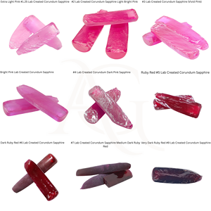 # ทับทิมสังเคราะห์ 5 เม็ด แบบหยาบ สีแดง คอรันดัมสังเคราะห์ แบบฟลามฟิวชั่น สำหรับทำอัญมณี ไพลินสังเคราะห์ - Product Image 1