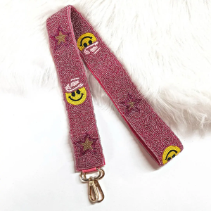 Trendy Fabric <b>Strap</b> With Raised CGM Text Orange White Purple Pattern Fashionable Handle Accessory - Product Image 6