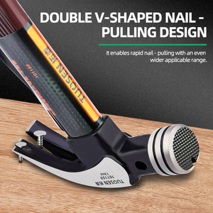 Martillo Magnético Doble en V con Mango Aislado y Garra Cuadrada para Carpintería - Unión de Clavos con Doble Ranura para Clavos OEM - Product Image 6