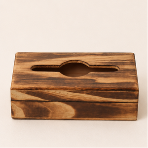 Handcrafted <b>Rustic</b> Torched Wooden Tissue Box Holder Vintage Rectangular Facial Napkin Dispenser Cover For Home <b>Office</b> And Home - Product Image 3
