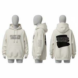 Custom Men's <b>Black</b> Hooded <b>Sweatshirt</b> Solid Color Heat-Transfer Printed Front Back Design Casual Fit Regular Sleeve - Product Image 2