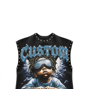 Camiseta sin mangas Glory Custom con gráfico de diamantes de imitación, 100 % algodón, tela suave y transpirable, nuevo estilo moderno para camiseta sin mangas, unisex. - Product Image 4