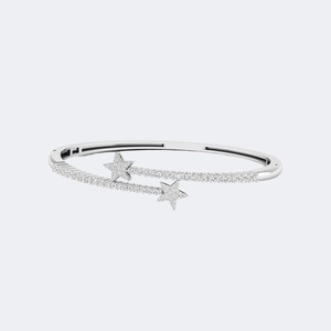 1.40 CTW Lab Grown Diamond Round Brilliant Cut <b>Bangle</b> <b>Bracelet</b> For Women 925 Sterling <b>Silver</b> Luxury E F Color VS VVS Jewelry - Product Image 1