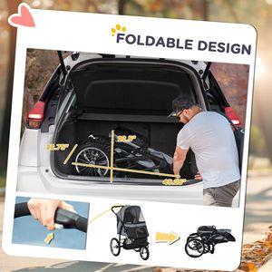 Passeggino per Animali Domestici a 3 Ruote Regolabile Grigio per Cani di Piccola e Media Taglia con Cintura di Sicurezza e Cestino Portaoggetti per Trasportare il Tuo Amico Peloso! - Product Image 6