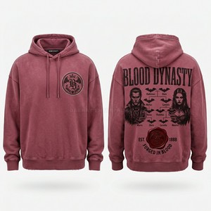 Sudadera con Capucha Morada Personalizada para Hombre, Estilo Urbano, Vintage, Desgastada, con Estampado Gráfico Gótico, Fabricante de Sudaderas de Felpa - Product Image 4