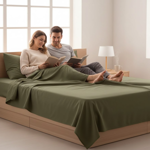 Juego de Sábanas Dobles Personalizables de Microfibra Moderna con Acabado Suave Color Durazno |   Ecológico, 200 Hilos, Lavable a Máquina, Ligero - Product Image 2