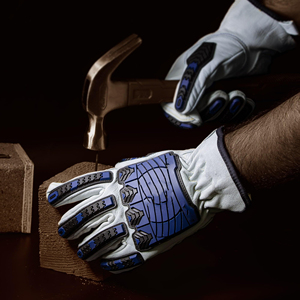 Gants de soudage en cuir, nouveau design, protection du pouce, élastique, protection arrière en TPR, certifiés anti-coupure pour le soudage - Product Image 4