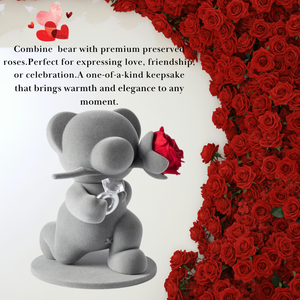 ELVROGEST SA Caja de Regalo con Oso de Peluche y Rosa Roja Preservada, Anillo de Joyería, Regalo Romántico de Lujo para San Valentín para Mujeres, Novias, Esposas - Product Image 2