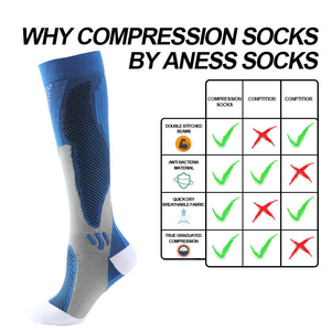 Chaussettes de compression hautes pour la course à pied, respirantes, en jacquard tricoté, spandex, polyester, motif géométrique, pour adultes, chaussettes de sport - Product Image 6