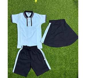 T-shirt uniforme scolaire pour garçons et filles, best-seller, en coton piqué, logo personnalisé, unisexe, logo sur mesure. - Product Image 1