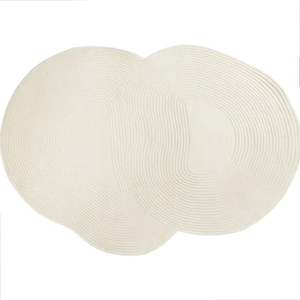 Flowform Irregular Shaped Hand-Tufted Rug Handmade <b>Abstract</b> Area Carpet with Organic Curves for Living Room Bedroom Decor - Product Image 2