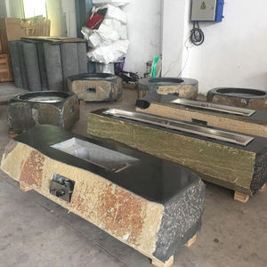Rustic Stone Outdoor <b>Fire</b> <b>Pit</b> <b>Table</b> Wood Burning Freestanding for Outdoor Heating - Product Image 4